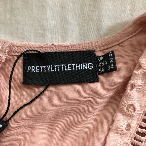 Pink Low V-Cut Ruffle Dress - Picture 6 of 6